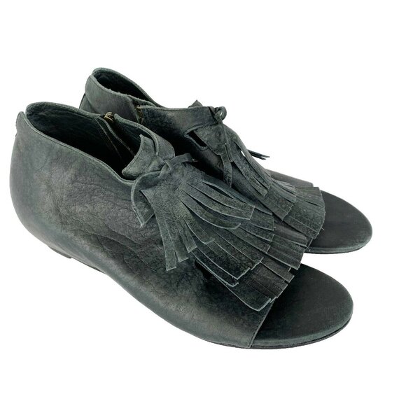 Elizabeth And James Shoes Womens Size 8 Elisa Ankle Bootie Open Toe Black Kilte - Picture 1 of 9